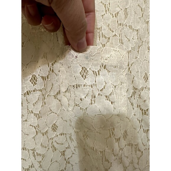 JCP Womans Sheer Floral Lace Top Size 1X Boho Western Quiet Luxury Capsule - Picture 9 of 12